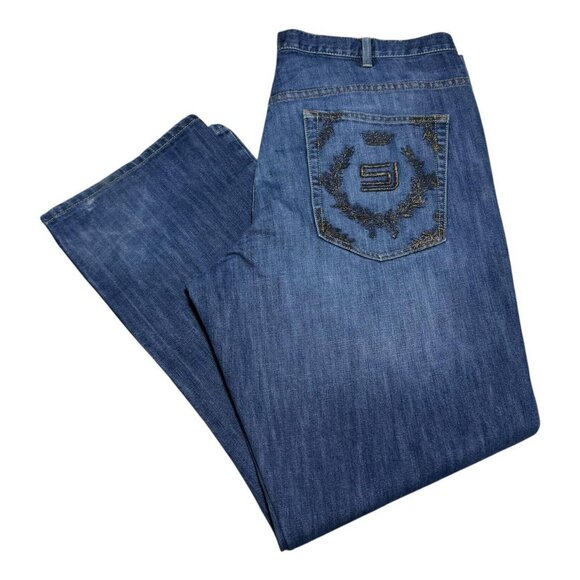 Sean John Embroidered Baggy Y2K Logo‎ Jean Pants Men’s 42x33.5 - Picture 1 of 8
